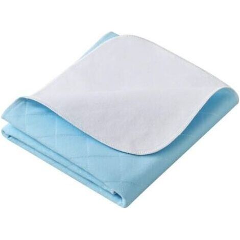 Imperméable Alèse Protège Matelas Coussin, Absorbant Pad Incontinence, Couvre Matelas Lavable de Lit Bébé Enfants Adultes - 81x92cm, Bleu (1/4)