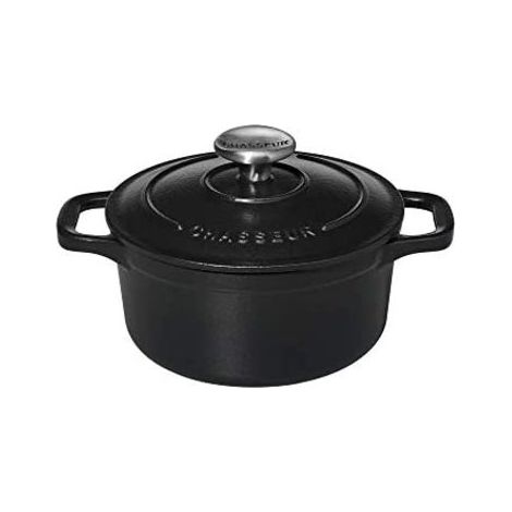 Cacerola redonda sublime de hierro fundido esmaltado negro 10cm - puc471001 - chasseur - (1/4)