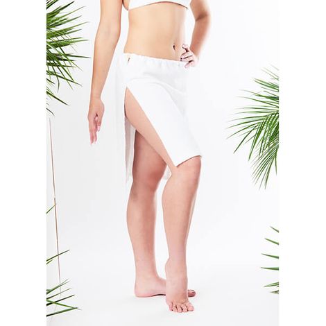 Falda de sauna de rizo con certificación oeko-TEX® yeye Made in Nature, color crudo, talla L (1/5)