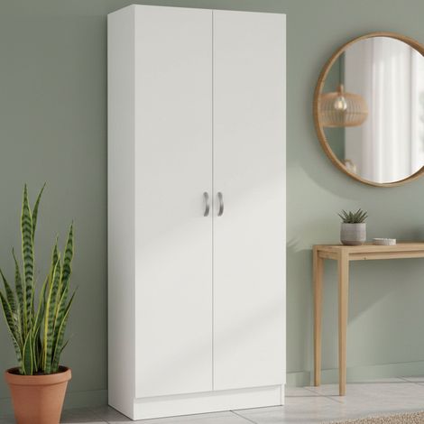 Schuhregal Erinni, Schuhschrank für 18 Paar, 34,6x69,2x170,4h cm Weiß (1/5)