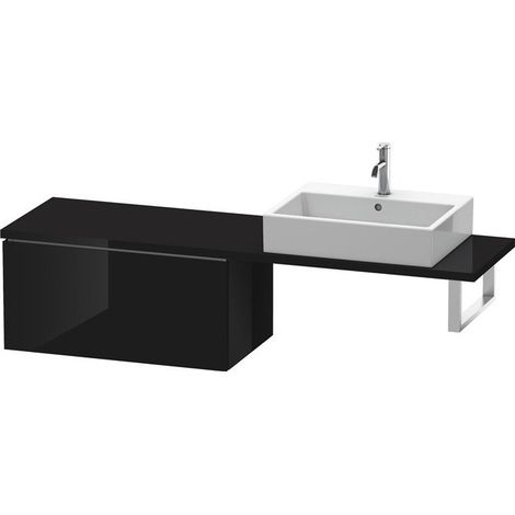 Consolle bassa L-CUBE 820x477x400mm nero lucido