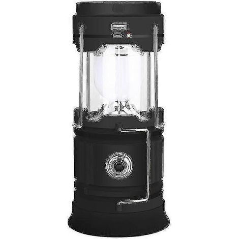Lanterne LED rechargeable solaire/USB, lampe de camping puissante Zvo, lanterne de jardin portable à 2 modes (1/5)