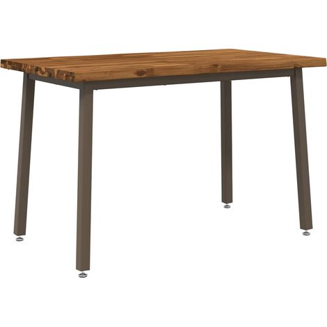vidaXL Live Edge Dining Table 120 x 70 x 75 cm Solid Acacia Wood