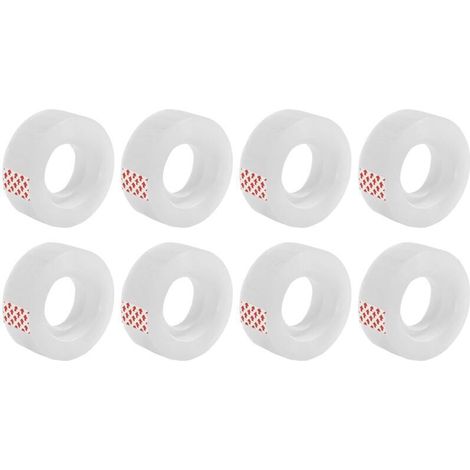Ruban adhésif transparent pour bureau – forte adhérence – 8 rouleaux, 18 mm x 12 m (1/5)