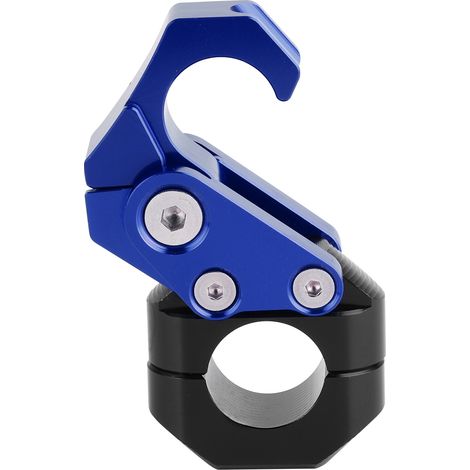 Crochet universel pliable pour casque et bagages, compatible avec les guidons de moto de 21,8 mm (0,86 pouce) et les modèles Yamaha (bleu). (1/5)