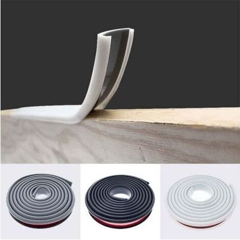 2M Blanc Forme de U 16MM Bande de Couvre Chant en Melamne Adhesive,Pas de Thermocollant Chêne Chant Plan de Travail Bande de Garniture,Caoutchouc Souple TPE Placage Bois Chant pour Meubles (1/5)