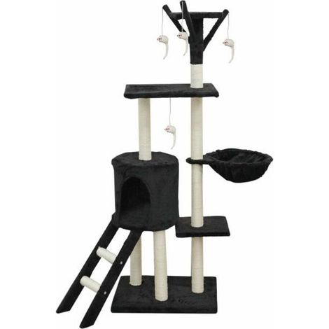 JIPSY - Arbre a chat - 79 x 34 x 138 cm - Noir