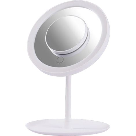 1 Miroir de maquillage, pliable, portable, rechargeable, avec éclairage intégré, pour bureau et voyage (1/5)