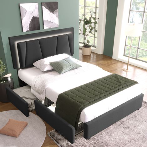letto struttura letto contenitore 90x200 LED OKMYHOME