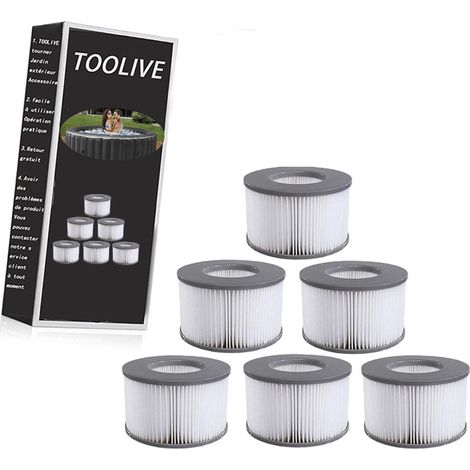 8pcs Hot Tub Filters for MSpa Inflatable Pools, Enhanced Version Filter Cartridge Pump Fit for MSPA all Current Hot Tubs