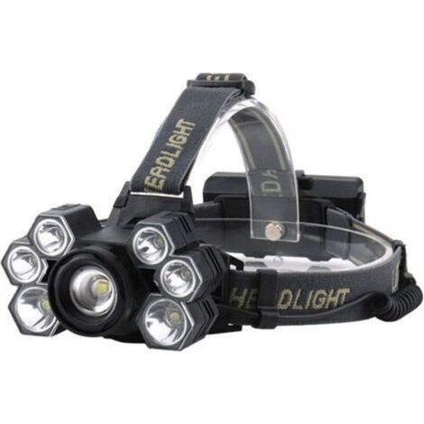 Lampe frontale haute performance rechargeable par USB, 7 projecteurs LED, lampe frontale, lampe torche, lanterne étanche