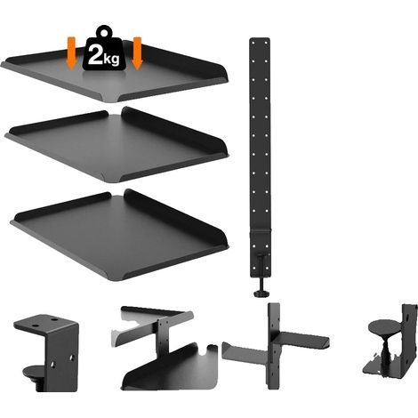 Organizzatore da scrivania a 3 livelli, con clip regolabile, colore nero. (1/2)