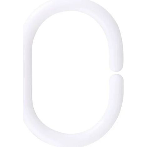 Lot de 100 Anneau Rideau de Douche en Plastique, C Crochet Rideau Douche, Anneaux Rideaux Douche pour Salle de Bain, Chambre à Coucher, Dressing (1/2)