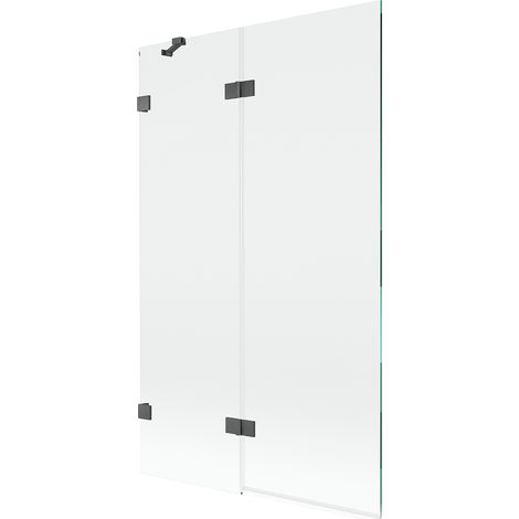 Mexen Lunar paratia per vasca da bagno a 2 ante sinistra 110 x 150 cm, trasparente, grigio canna di fucile spazzolato (1/5)