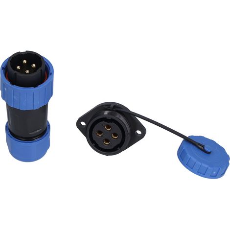 Connecteur électrique étanche IP68 LP20 4 broches, prise aviation 250V 612mm avec bride à visser, fiche femelle pour batterie et boîtier extérieur (1/5)