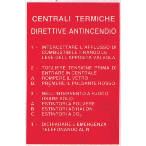 Cartello informativo per direttive centrali termiche: sicurezza e norme