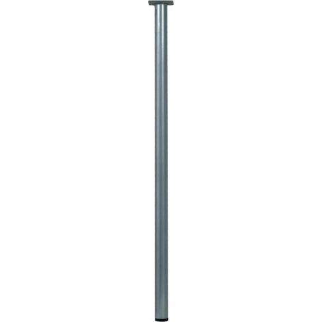 Pata de mesa fija cilíndrica de acero gris mate, 80 cm HETTICH