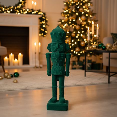 Statuetta decorativa soldatino schiaccianoci in PP per decorazioni natalizie -Verde (1/4)