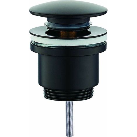 Bonde de lavabo ronde Piralla Rubinetterie noir mat à clic-clac - RWB (1/3)