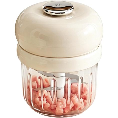 Picadora de ajos, picadora eléctrica de carne, picadora de cocina, para ensaladas, verduras, ajo, cebollas, cocina, camping, casa, restaurante, hogar, picnic (1/5)