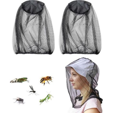 2 pezzi Rete antizanzare per la testa, copertura in rete antizanzare per la testa, maschera in rete per apicoltura, apicoltori e appassionati di attività all'aperto contro le zanzare (1/5)