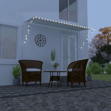 vidaXL Toldo retráctil con LED color crema 350x150 cm (1/5)