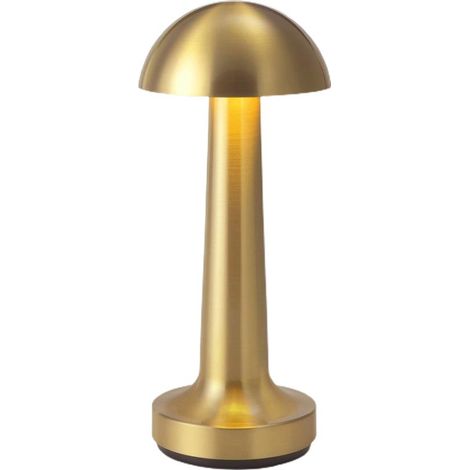 Lampe de table rétro LED, veilleuse de bureau, rechargeable, tactile, sans fil, décorative pour salon, salle à manger, café, petite lampe de table, dorée (1/5)