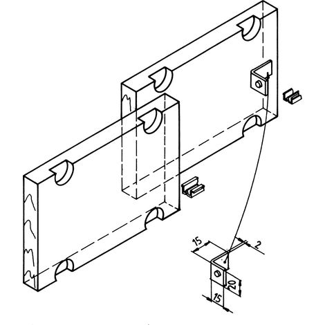 ZIEHL 25 Mitnehmer zum Anschrauben 15 x 15 x 20, StahL - verzinkt, mit Gummi