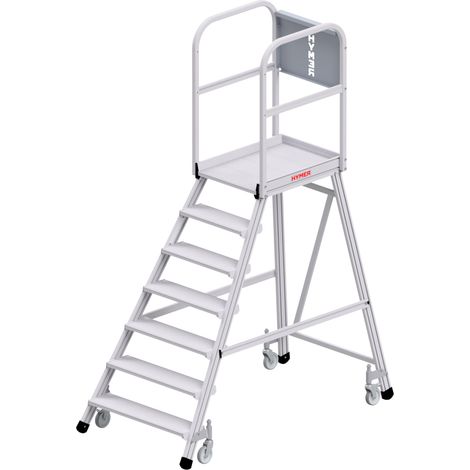 Hymer Podesttreppe fahrbar, einseitig begehbar, 7 Stufen, Standhöhe 1,70 m
