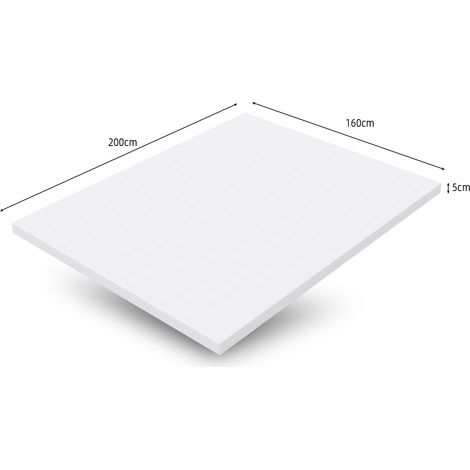 Matelas confortable H3, dureté moyenne, certifié Oeko-Tex, lavable, épaisseur 5 cm, 160×200 cm, Made in China, mousse orange, matelas blanc (1/5)