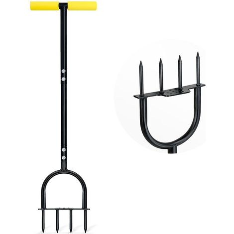 Aérateur de pelouse manuel à pointes, outil ergonomique pour aérer le sol (1/4)