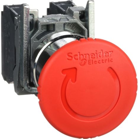 Harmony arrêt d'urgence rouge Ø22 tête Ø 40 tourner pourdéverrouiller 1O+1F - XB4BS8445