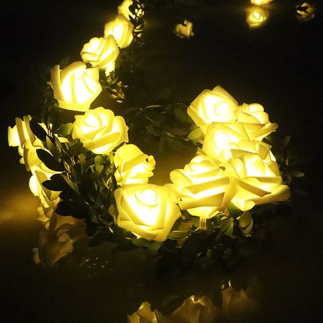 Guirlande lumineuse LED rose en rotin de 3 m (9,8 pi) avec 20 lumières, décoration de Noël, couronne à faire soi-même, rose, 3 m (9,8 pi), 20 lumières (1/4)