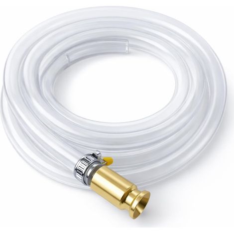 Tuyau Siphon Pompe Manuelle de 2m, Transfert de Carburant, Essence, Diesel, Eau, Aquarium, Pompe Manuelle avec Tuyau et Accessoires pour Pompage Automatique (1/5)