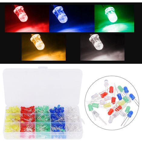 500 LED de 5 mm (5 couleurs) composants électroniques (1/5)