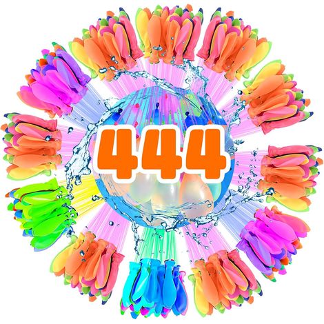 444 Pcs Bombe a Eau Ballon, Ballons D'eau, à fermeture automatique, réutilisables, avec raccords de robinet, Ballons D'eau Faciles à Remplir, pour plages, fête au bord de la piscine (1/5)