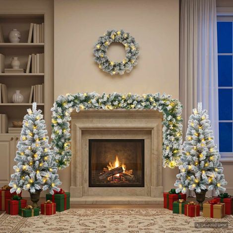 vidaXL Mini Árbol de Navidad 120 cm 175 LED Blanco Cálido PVC Blanco (1/5)