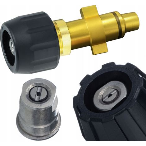 Lancia a Ugello Piatto di Ricambio compatibile con Idropulitrici Lavor e Alcuni Kärcher – Ottone e Acciaio Inox, 160 Bar, Montaggio Rapido