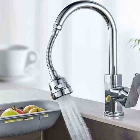 Bardusch-Accessoire de pulvérisateur de robinet de cuisine de rechange, aérateur de robinet rotatif à 360 degrés en acier inoxydable, rallonge de robinet, booster de robinet anti-éclaboussures, douche (1/4)