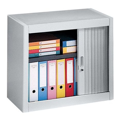 Armoire métal à rideaux démontable Classique H 70 x L 80 cm unicolore - Gris clair - Maxiburo