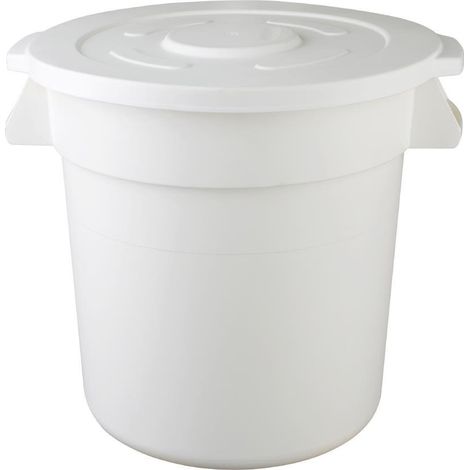 Conteneur à ingrédients professionnel rond blanc - Vogue 76 L (1/4)