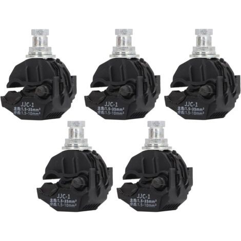 Lot de 5 Connecteur de Perçage D'isolation sans Pelage, Pince 1KV Séparateur de Câble Étamé pour Alimentation Industrielle, Éclairage de Jardin, PVC Cuivre (JJC-1) (1/5)
