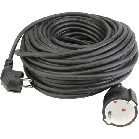 Schuko-Verlängerung H05VV H05VV-F 3G1,5mm2,25m,sw