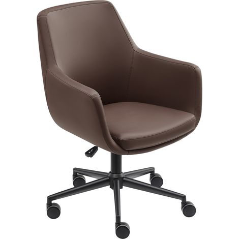 Bürostuhl / Esszimmerstuhl Volos - Dunkelbraun - PU-Leder (1/5)
