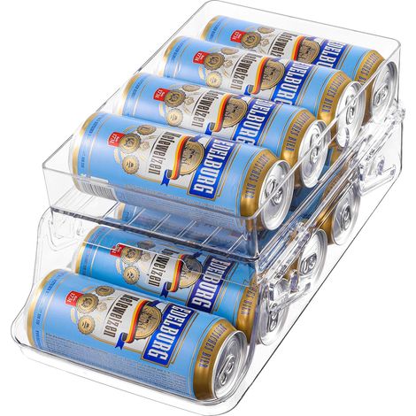 Rangement organisateur réfrigérateur à canettes pliable 550 ml BPA free distributeur boissons (1/5)