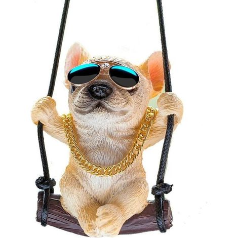 Niedlicher Bulldoggen-Mops-Anhänger, Auto-Rückspiegel, mehrfarbig