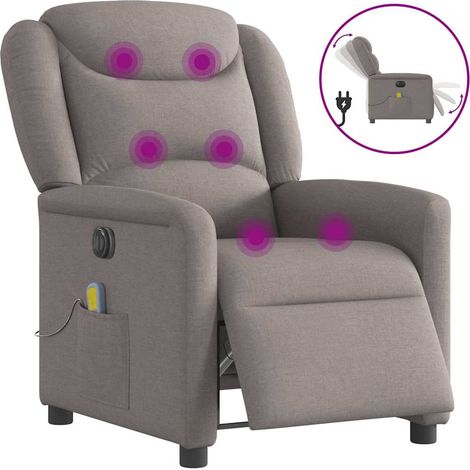 Maison Exclusive - Massagesessel Elektrisch Taupe Stoff (1/5)