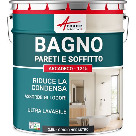 Pittura per pareti e soffitti di bagni: ARCADECO - 1215 - 2,5 L Grigio Nerastro - RAL 7021 - ARCANE INDUSTRIES (1/2)