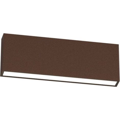 Applique led top light madrid 26 ip65 cct biemissione alluminio vetro, finitura metallo corten