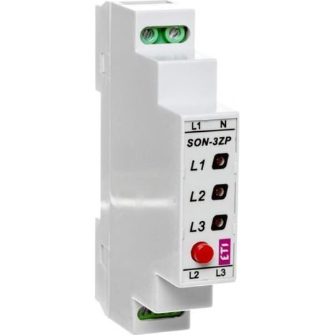 Indicatore di presenza tensione a LED 3x400V trifase con pulsante SON-3 ZP 002471410